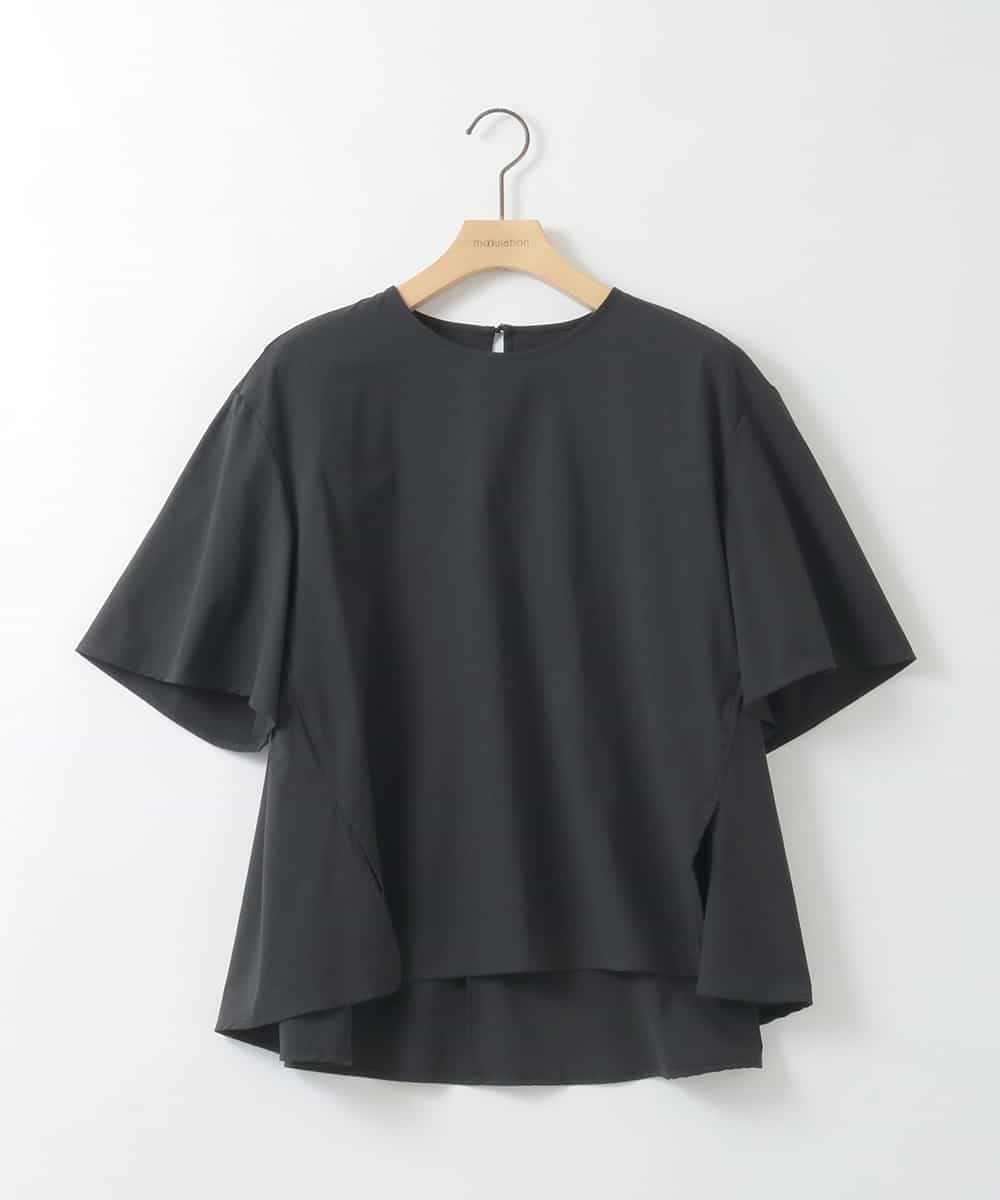 ZMBGE37080 al'aise modulation(アレーズモジュレーション) 【洗える/UV】ボックスフレアストレッチカットソー ブラック