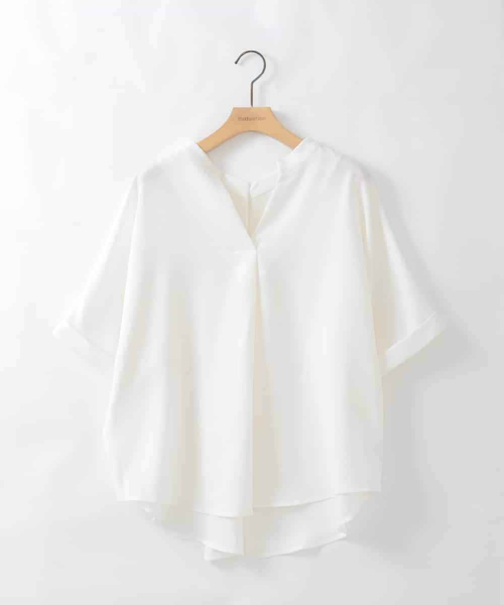 ZMBGE38140 al'aise modulation(アレーズモジュレーション) バックポイントデザインブラウス アイボリー