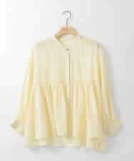 ZMBGE39110 al'aise modulation(アレーズモジュレーション) ギャザーフレアシアーブラウス イエロー