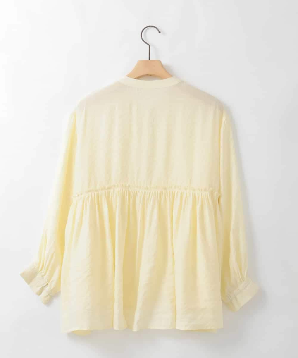 ZMBGE39110 al'aise modulation(アレーズモジュレーション) ギャザーフレアシアーブラウス イエロー