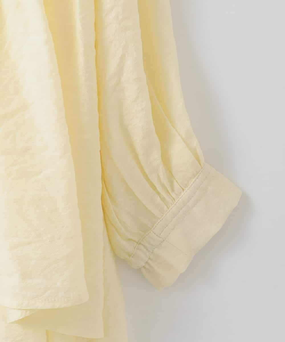 ZMBGE39110 al'aise modulation(アレーズモジュレーション) ギャザーフレアシアーブラウス イエロー