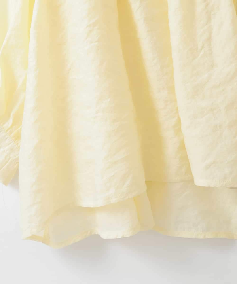 ZMBGE39110 al'aise modulation(アレーズモジュレーション) ギャザーフレアシアーブラウス イエロー