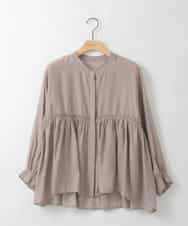 ZMBGE39110 al'aise modulation(アレーズモジュレーション) ギャザーフレアシアーブラウス ベージュ