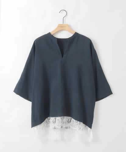 ZMBGE41098 al'aise modulation レースヘムドルマンスキッパーブラウス