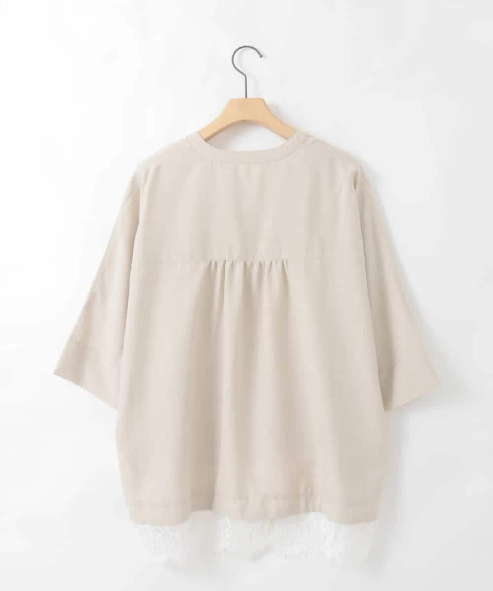 ZMBGE41098 al'aise modulation(アレーズモジュレーション) レースヘムドルマンスキッパーブラウス ホワイト