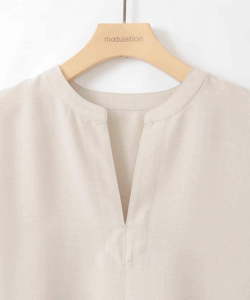 ZMBGE41098 al'aise modulation(アレーズモジュレーション) レースヘムドルマンスキッパーブラウス ホワイト