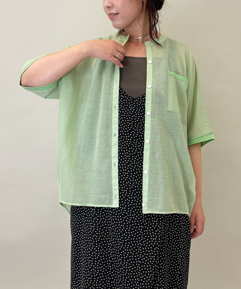 ZMBGE42120 al'aise modulation(アレーズモジュレーション) シアードルマンシャツ グリーン