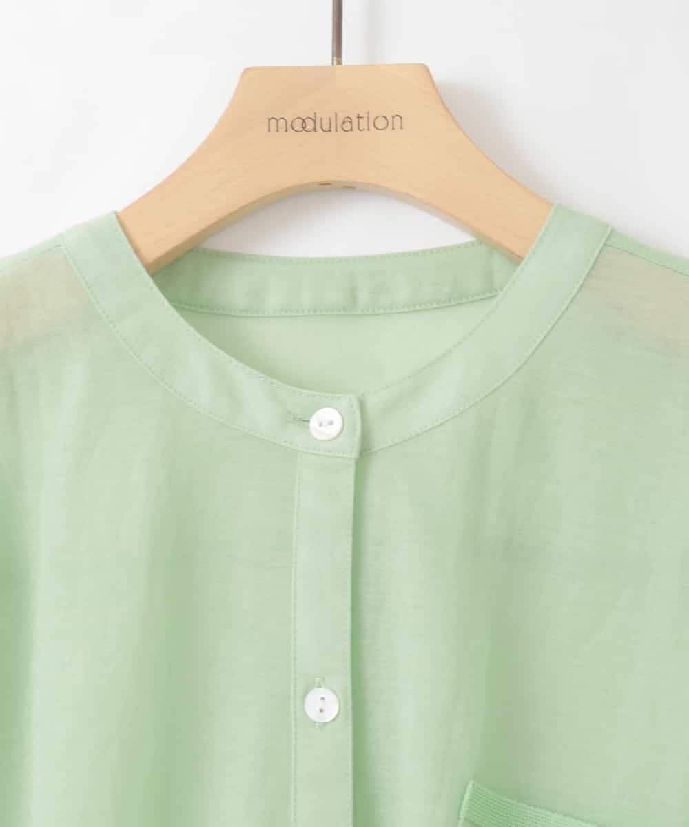 ZMBGE42120 al'aise modulation(アレーズモジュレーション) シアードルマンシャツ グリーン