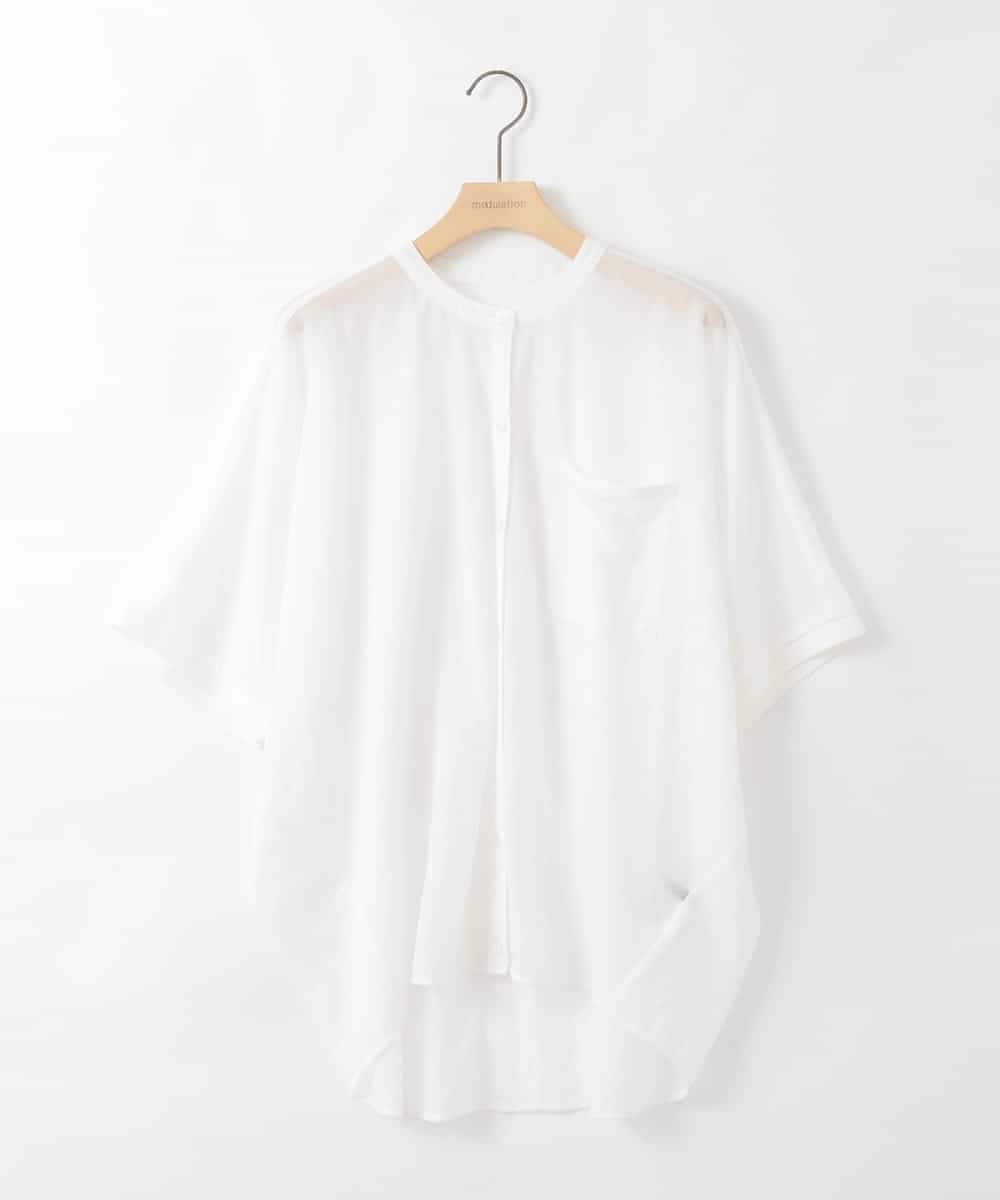 ZMBGE42120 al'aise modulation(アレーズモジュレーション) シアードルマンシャツ アイボリー