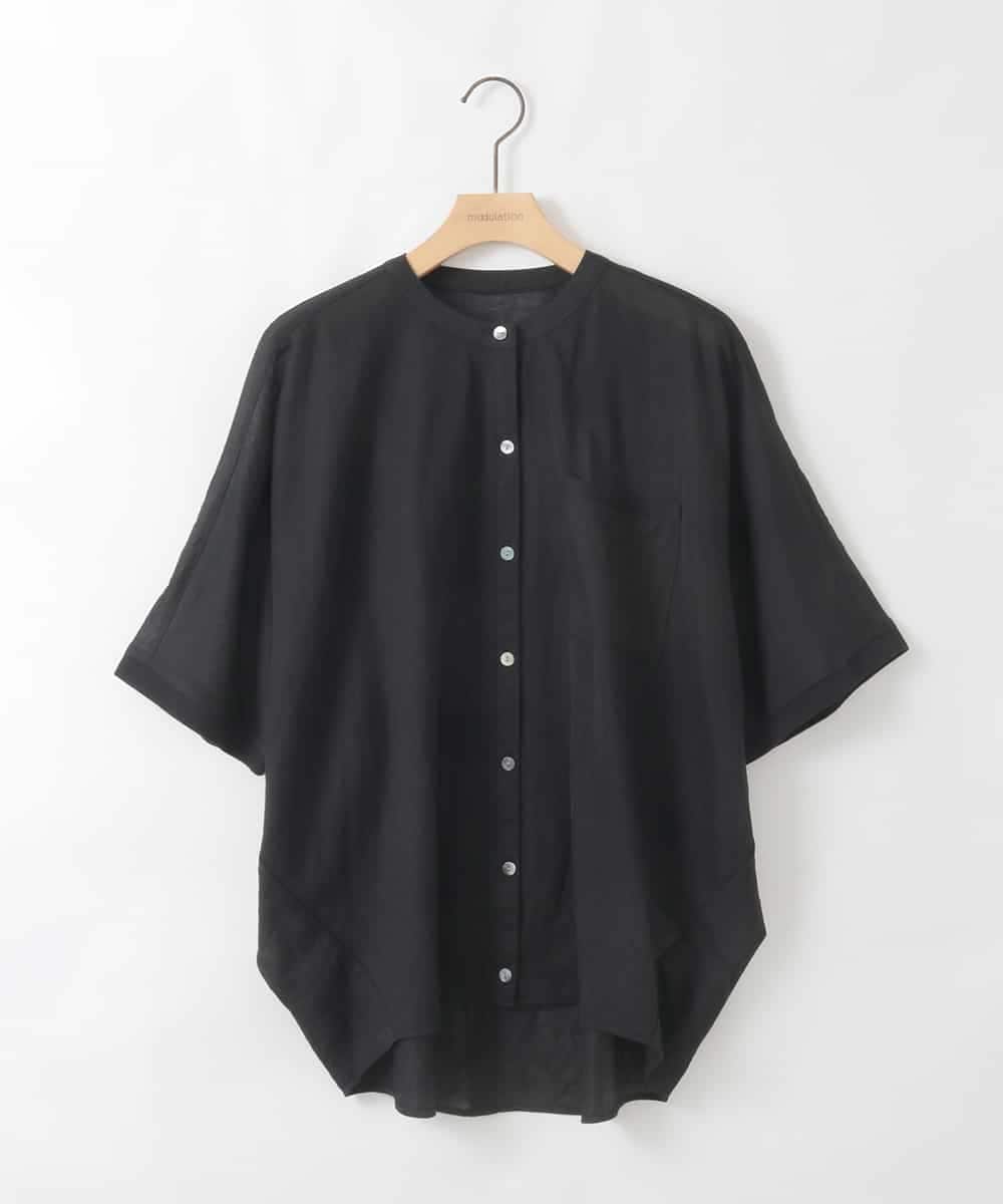 ZMBGE42120 al'aise modulation(アレーズモジュレーション) シアードルマンシャツ ブラック