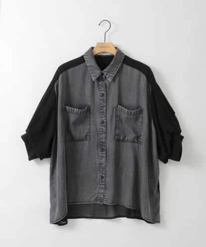 ZMBGE43138 al'aise modulation 【セットアップ対応】ダブルポケット異素材切り替えデザインブラウス