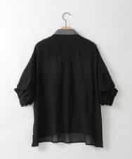 ZMBGE43138 al'aise modulation(アレーズモジュレーション) 【セットアップ対応】ダブルポケット異素材切り替えデザインブラウス ブラック