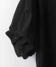 ZMBGE43138 al'aise modulation(アレーズモジュレーション) 【セットアップ対応】ダブルポケット異素材切り替えデザインブラウス ブラック