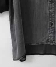 ZMBGE43138 al'aise modulation(アレーズモジュレーション) 【セットアップ対応】ダブルポケット異素材切り替えデザインブラウス ブラック