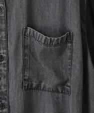 ZMBGE43138 al'aise modulation(アレーズモジュレーション) 【セットアップ対応】ダブルポケット異素材切り替えデザインブラウス ブラック