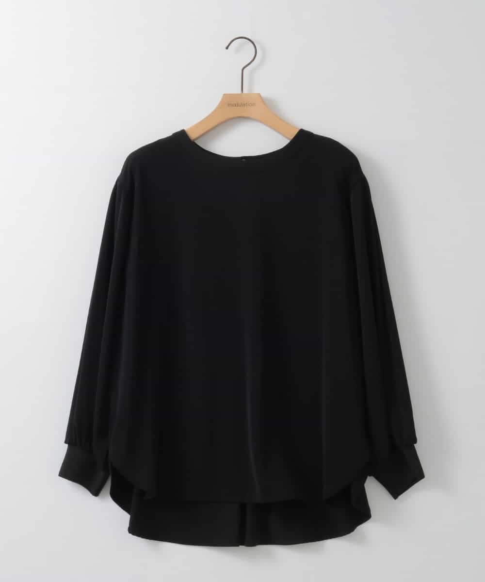 ZMBGE46098 al'aise modulation(アレーズモジュレーション) バックタックデザインブラウス ブラック
