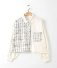 ZMBGE47140 al'aise modulation(アレーズモジュレーション) 異素材切り替えポケットブラウス ホワイト