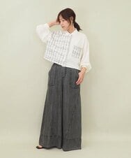 ZMBGE47140 al'aise modulation(アレーズモジュレーション) 異素材切り替えポケットブラウス ホワイト