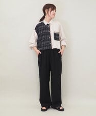 ZMBGE47140 al'aise modulation(アレーズモジュレーション) 異素材切り替えポケットブラウス ブラック