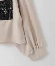 ZMBGE47140 al'aise modulation(アレーズモジュレーション) 異素材切り替えポケットブラウス ブラック