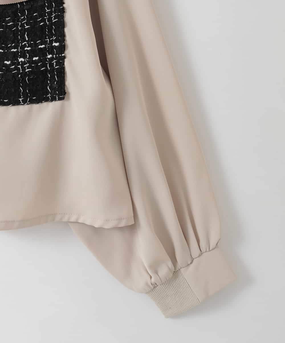 ZMBGE47140 al'aise modulation(アレーズモジュレーション) 異素材切り替えポケットブラウス ブラック