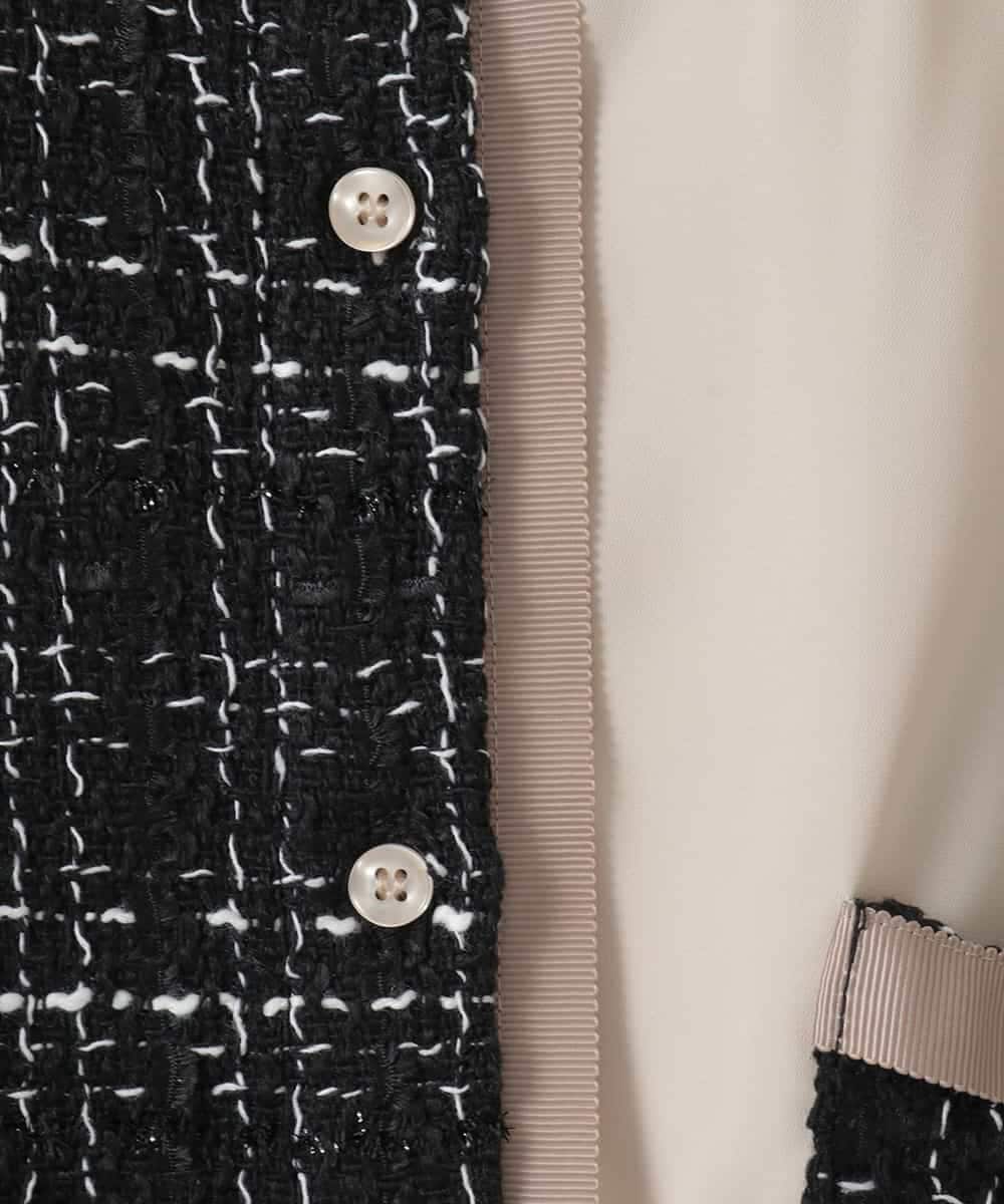 ZMBGE47140 al'aise modulation(アレーズモジュレーション) 異素材切り替えポケットブラウス ブラック