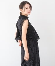 ZMBGE48118 al'aise modulation(アレーズモジュレーション) カットワークレースブラウスジレ ブラック