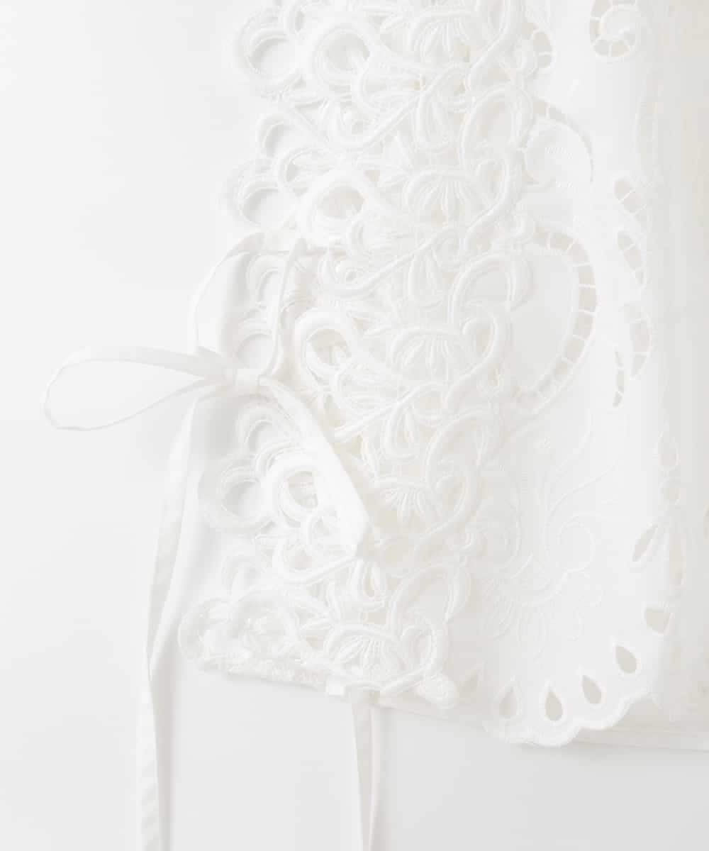 ZMBGE48118 al'aise modulation(アレーズモジュレーション) カットワークレースブラウスジレ ホワイト