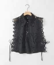 ZMBGE48118 al'aise modulation(アレーズモジュレーション) カットワークレースブラウスジレ ブラック