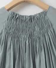 ZMBGE49190 al'aise modulation(アレーズモジュレーション) ニュアンスギャザースキッパーブラウス ライトブルー