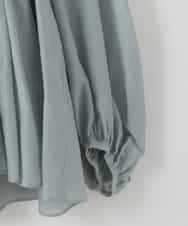 ZMBGE49190 al'aise modulation(アレーズモジュレーション) ニュアンスギャザースキッパーブラウス ライトブルー