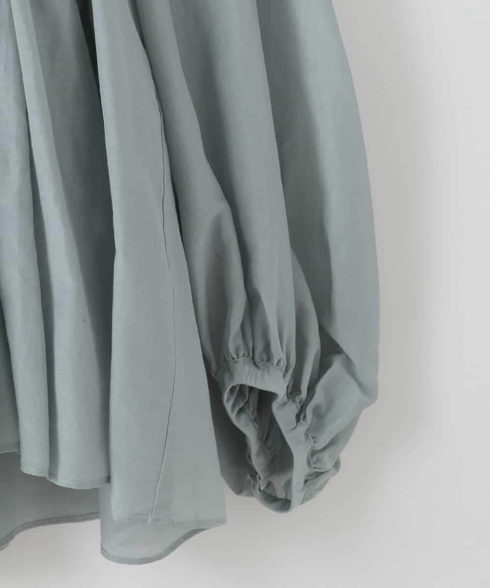 ZMBGE49190 al'aise modulation(アレーズモジュレーション) ニュアンスギャザースキッパーブラウス ライトブルー