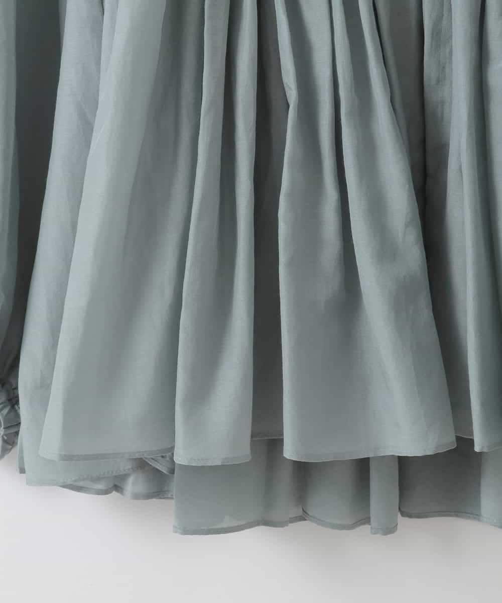 ZMBGE49190 al'aise modulation(アレーズモジュレーション) ニュアンスギャザースキッパーブラウス ライトブルー