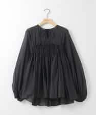 ZMBGE49190 al'aise modulation(アレーズモジュレーション) ニュアンスギャザースキッパーブラウス ブラック