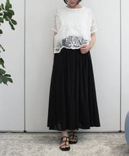 ZMBHB52110 al'aise modulation(アレーズモジュレーション) コットン刺繍レイヤードブラウス ホワイト