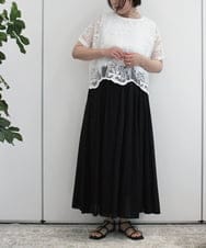 ZMBHB52110 al'aise modulation(アレーズモジュレーション) コットン刺繍レイヤードブラウス ホワイト