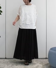 ZMBHB52110 al'aise modulation(アレーズモジュレーション) コットン刺繍レイヤードブラウス ホワイト