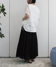 ZMBHB52110 al'aise modulation(アレーズモジュレーション) コットン刺繍レイヤードブラウス ホワイト