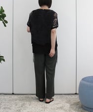 ZMBHB52110 al'aise modulation(アレーズモジュレーション) コットン刺繍レイヤードブラウス ブラック