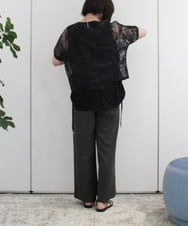 ZMBHB52110 al'aise modulation(アレーズモジュレーション) コットン刺繍レイヤードブラウス ブラック