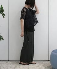 ZMBHB52110 al'aise modulation(アレーズモジュレーション) コットン刺繍レイヤードブラウス ブラック