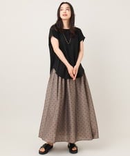 ZMBHE13099 al'aise modulation(アレーズモジュレーション) 【日本製】ドロップフレンチジョーゼットブラウス ブラック