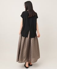 ZMBHE13099 al'aise modulation(アレーズモジュレーション) 【日本製】ドロップフレンチジョーゼットブラウス ブラック