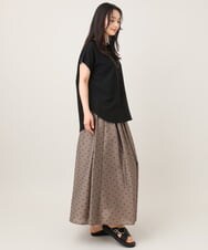 ZMBHE13099 al'aise modulation(アレーズモジュレーション) 【日本製】ドロップフレンチジョーゼットブラウス ブラック