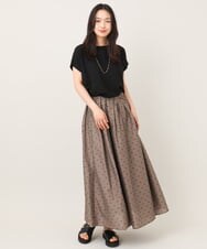 ZMBHE13099 al'aise modulation(アレーズモジュレーション) 【日本製】ドロップフレンチジョーゼットブラウス ブラック