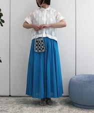ZMBIB69145 al'aise modulation(アレーズモジュレーション) オーバルモチーフ刺繍ブラウス ホワイト