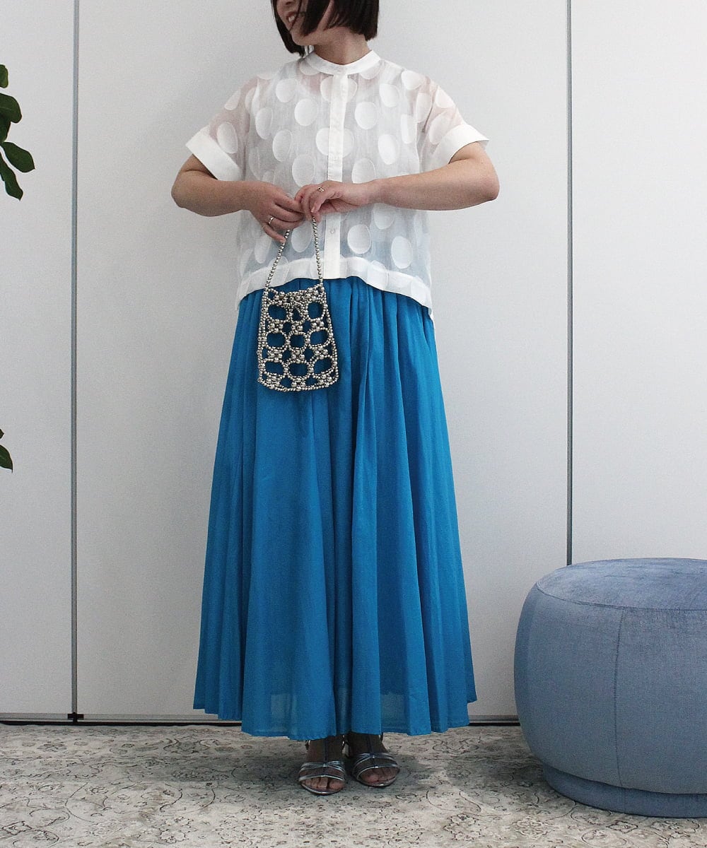 ZMBIB69145 al'aise modulation(アレーズモジュレーション) オーバルモチーフ刺繍ブラウス ホワイト