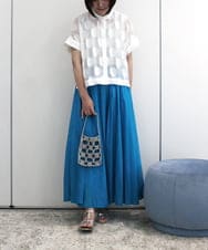 ZMBIB69145 al'aise modulation(アレーズモジュレーション) オーバルモチーフ刺繍ブラウス ホワイト