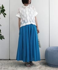 ZMBIB69145 al'aise modulation(アレーズモジュレーション) オーバルモチーフ刺繍ブラウス ホワイト