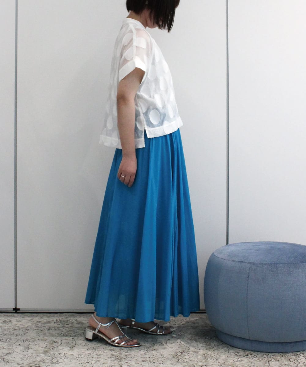 ZMBIB69145 al'aise modulation(アレーズモジュレーション) オーバルモチーフ刺繍ブラウス ホワイト